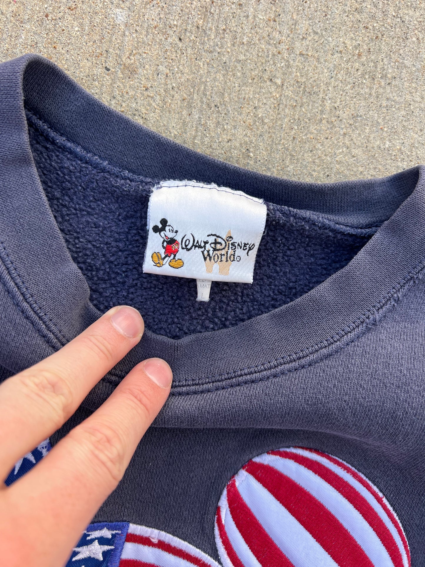 Vintage Distressed Disney Crew - L