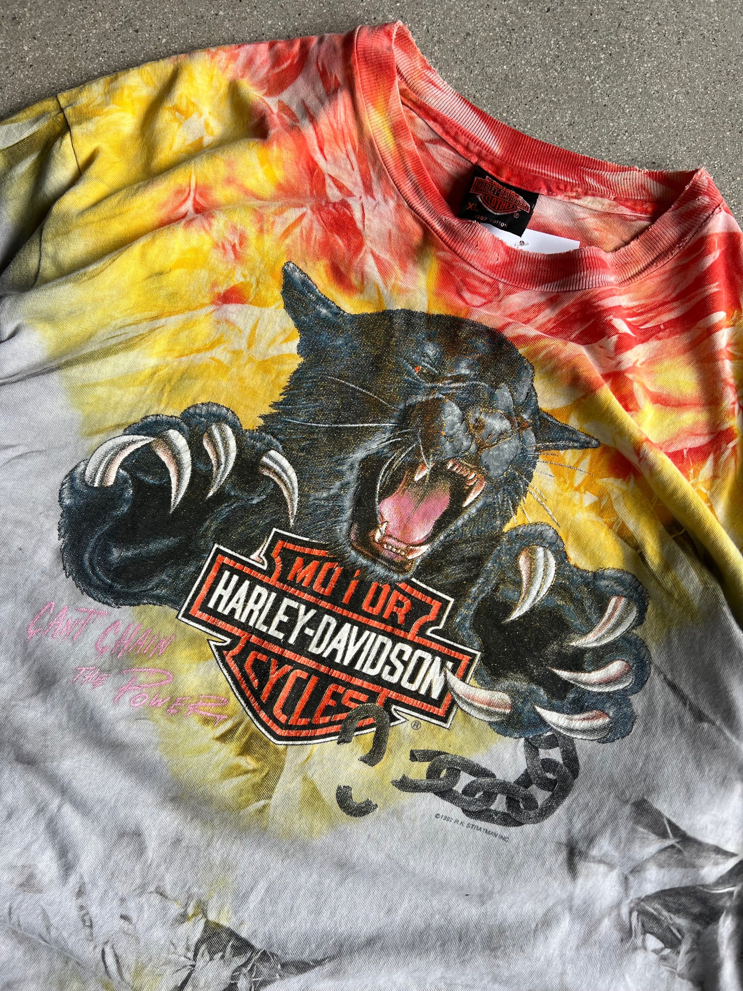 Vintage Harley Tie Dye Panther Green Bay Tee
