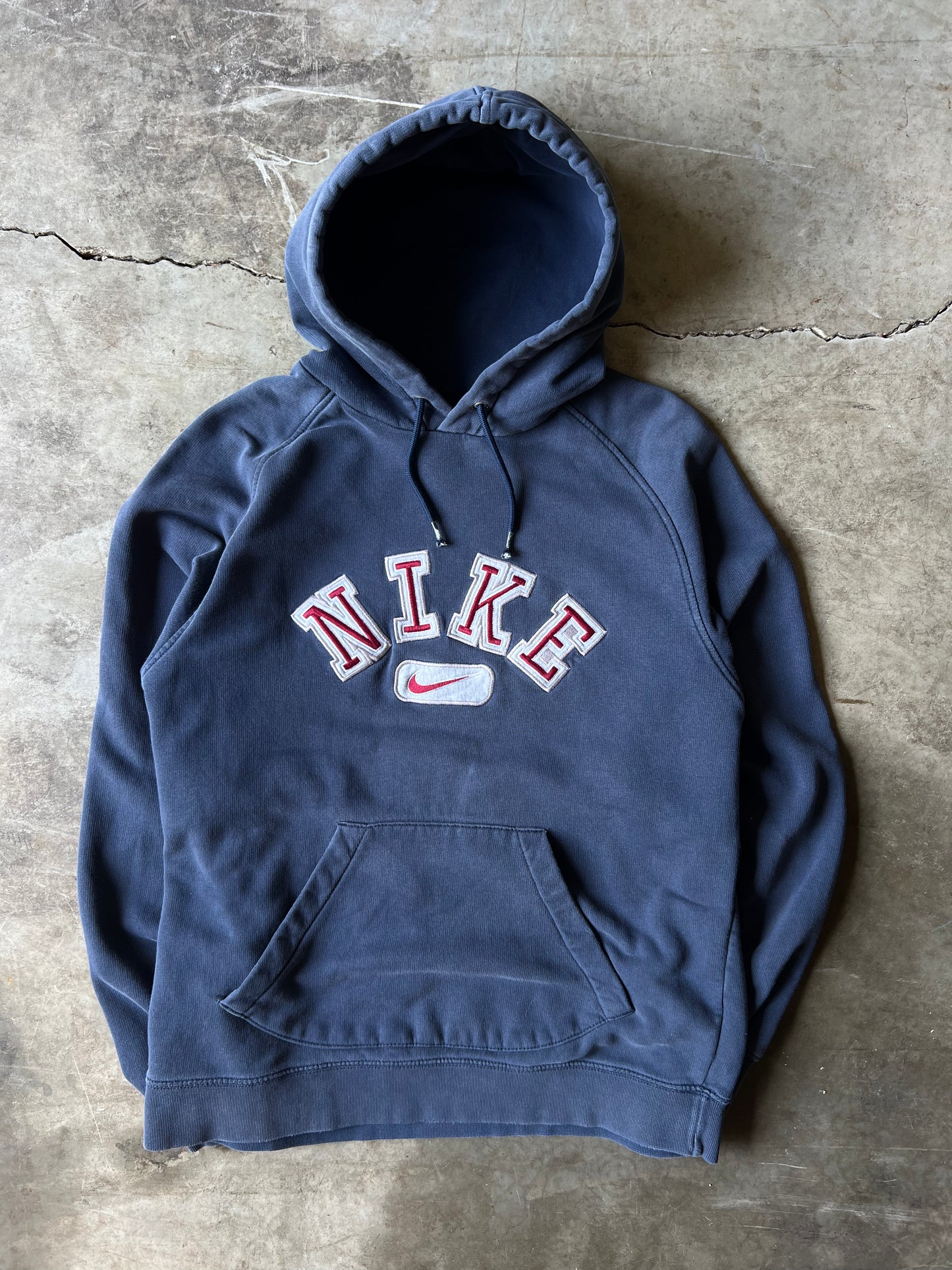 Vintage Nike Spell Out Navy Hoodie - M