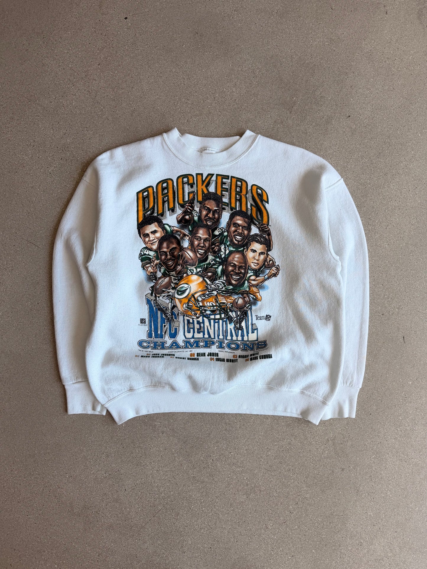Vintage Packers 1995 NFC Champions Caricature Crewneck - L
