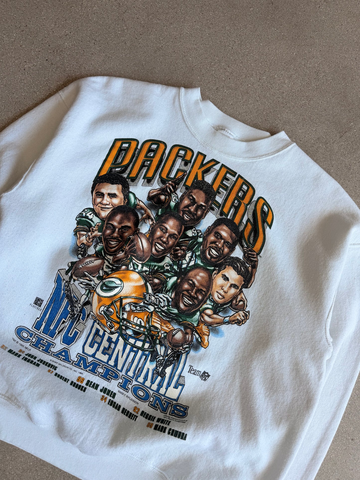 Vintage Packers 1995 NFC Champions Caricature Crewneck - L