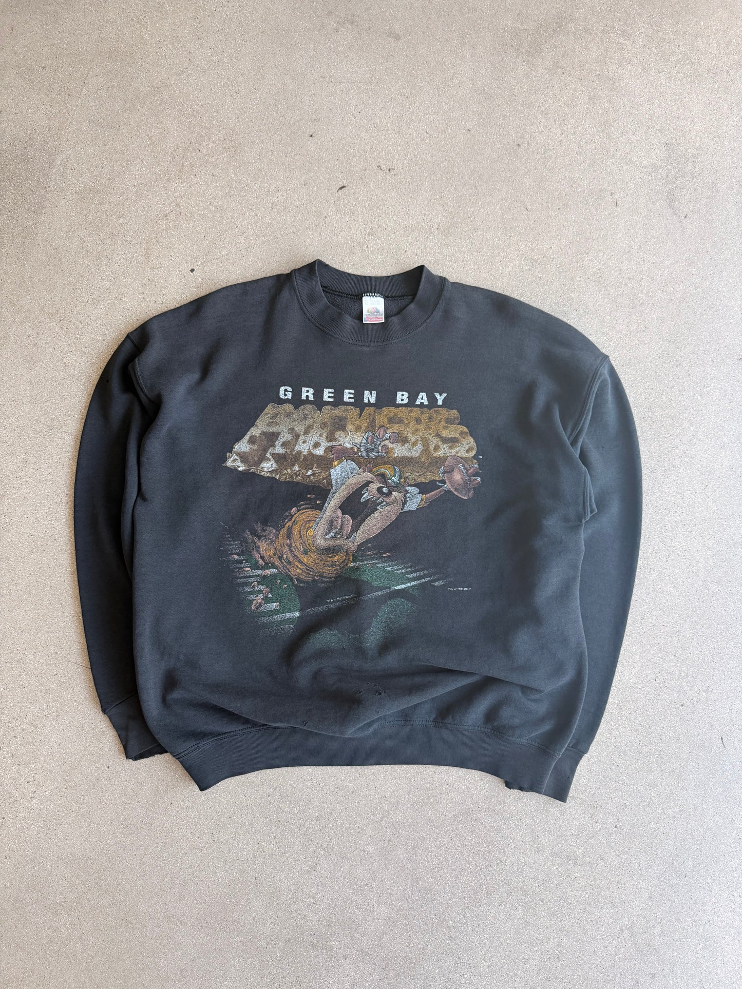 Vintage Packers Taz Faded Thrashed Crewneck - XL