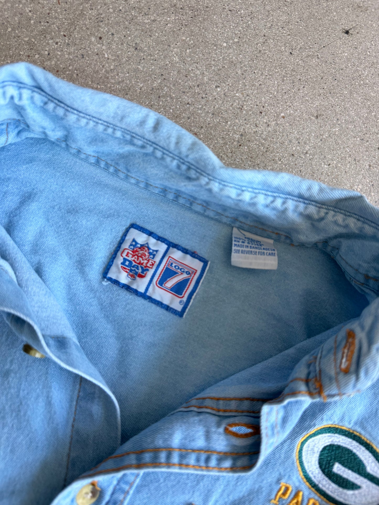 Vintage Packers Denim Button Up - M