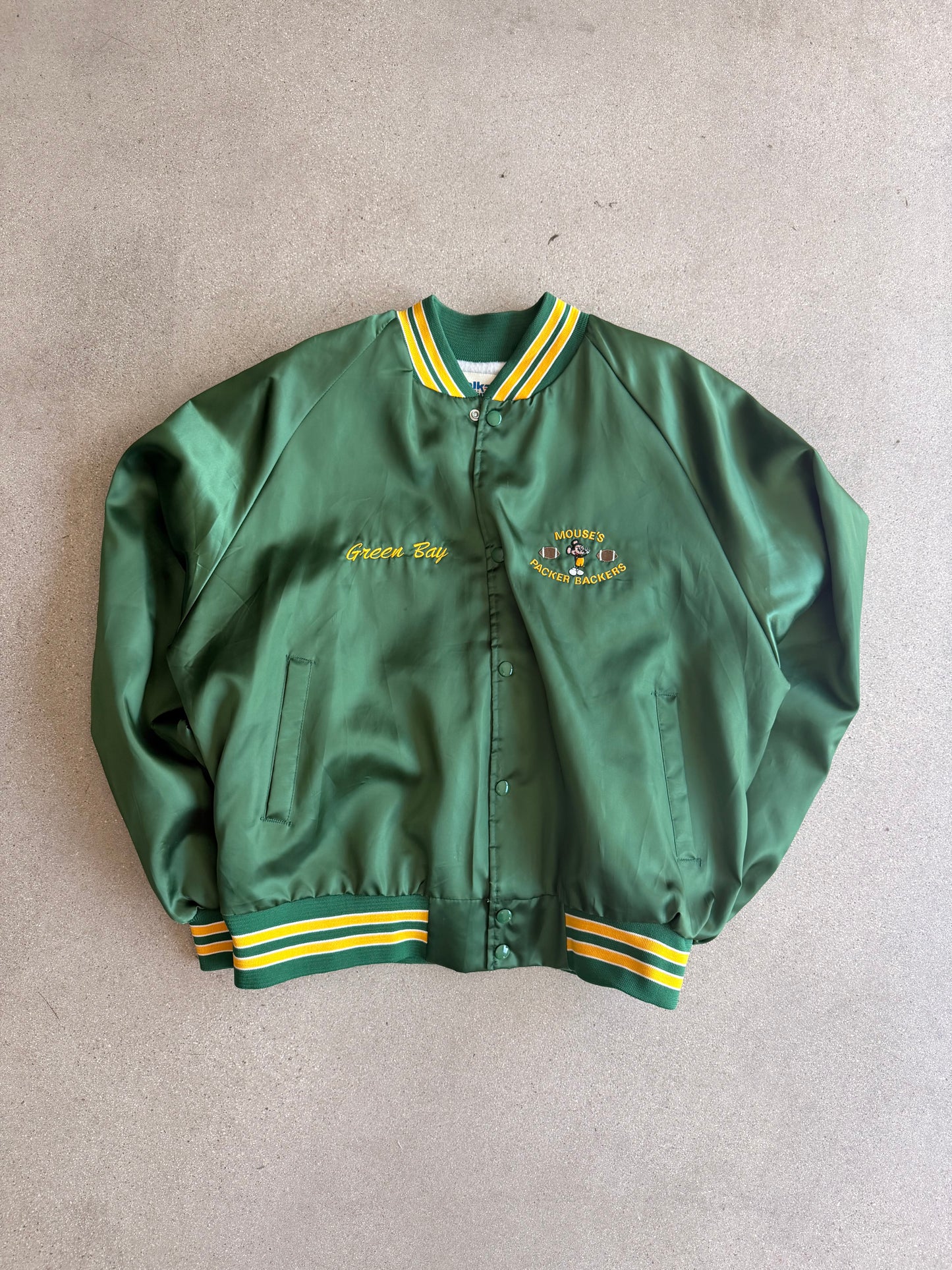 Vintage "Mouse's Packer Backers" Satin Jacket - XL