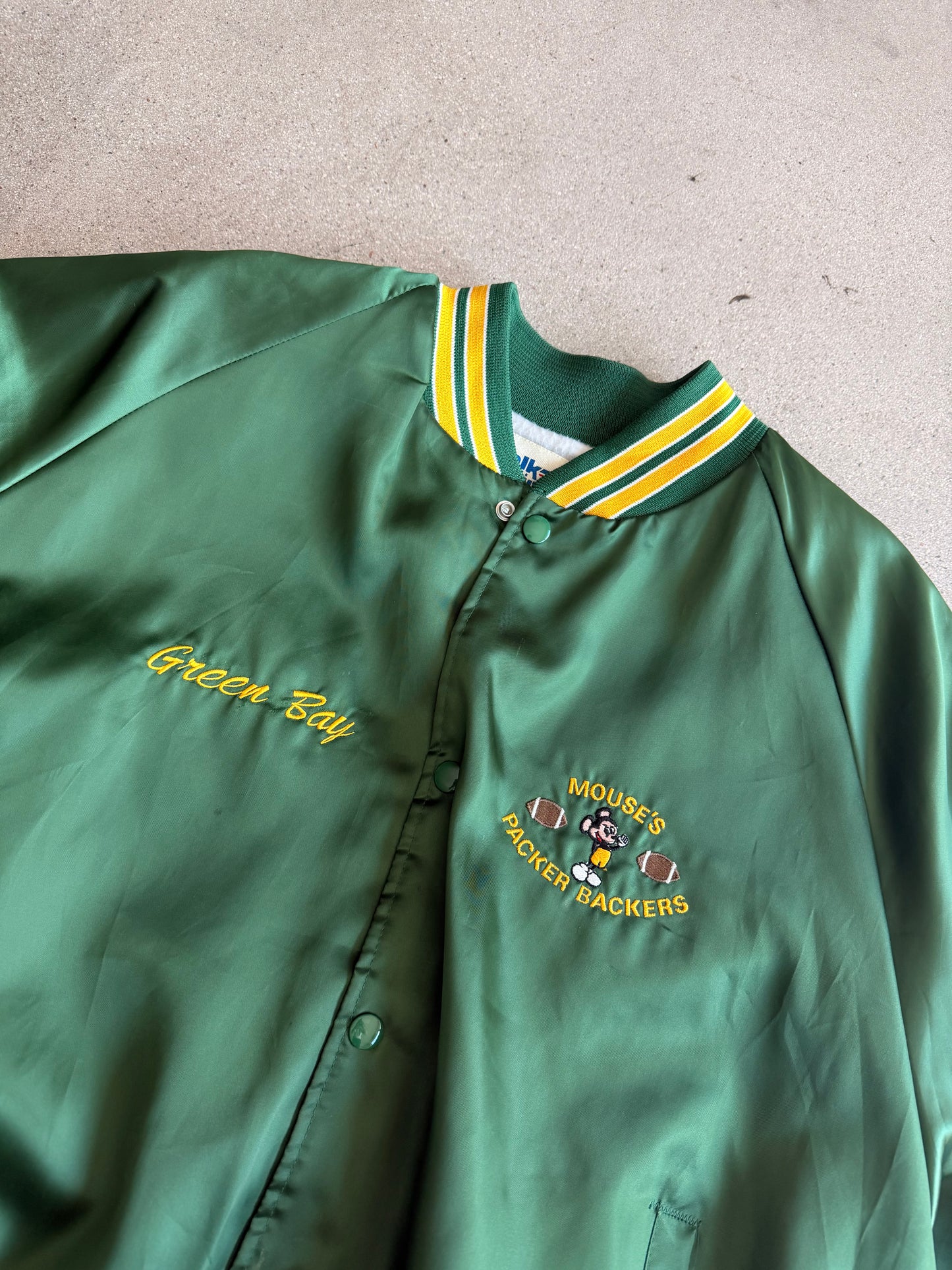 Vintage "Mouse's Packer Backers" Satin Jacket - XL