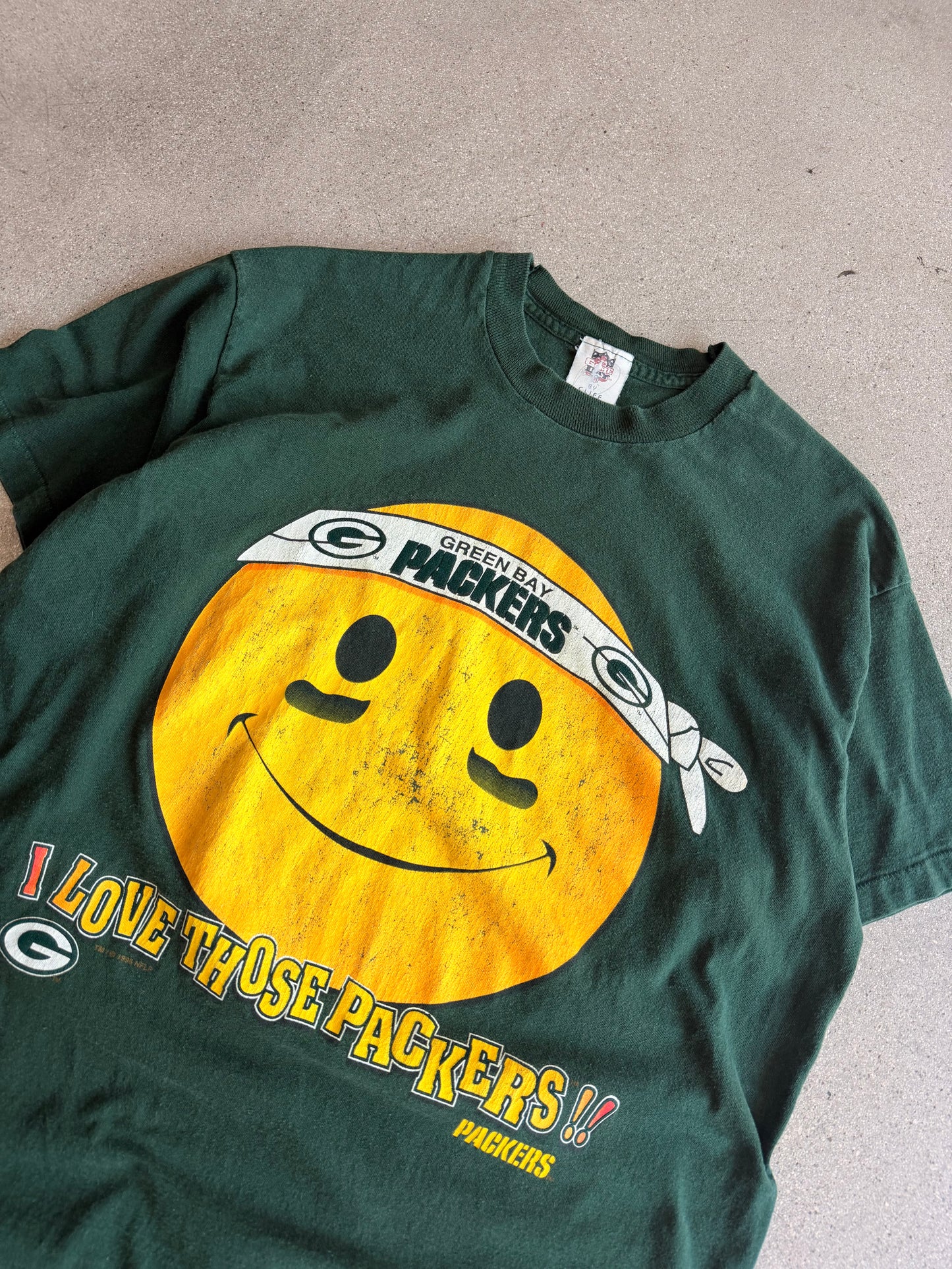 Vintage Packers Smiley Face Tee - XL