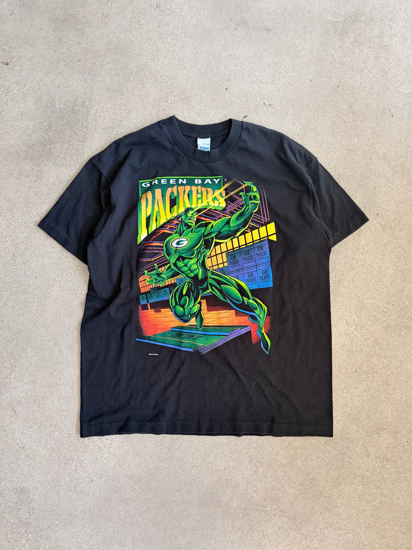 Vintage Packers "Superhero" Salem Sportswear Graphic Tee - XL