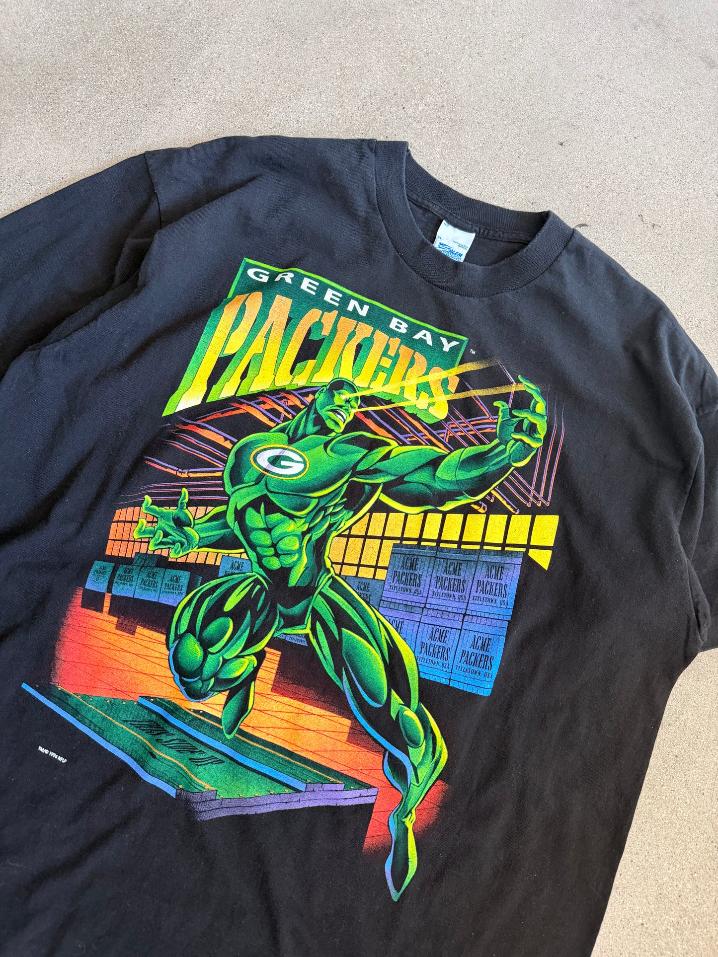 Vintage Packers "Superhero" Salem Sportswear Graphic Tee - XL