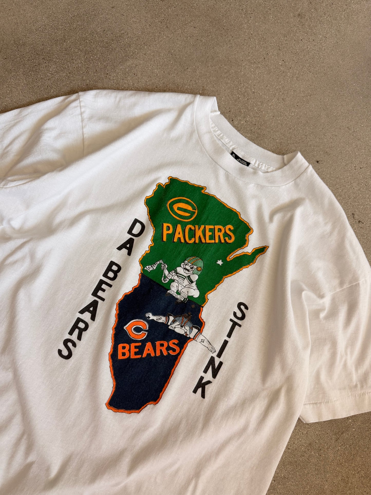 Vintage Packers Bootleg Bears Rivalry Tee - XL