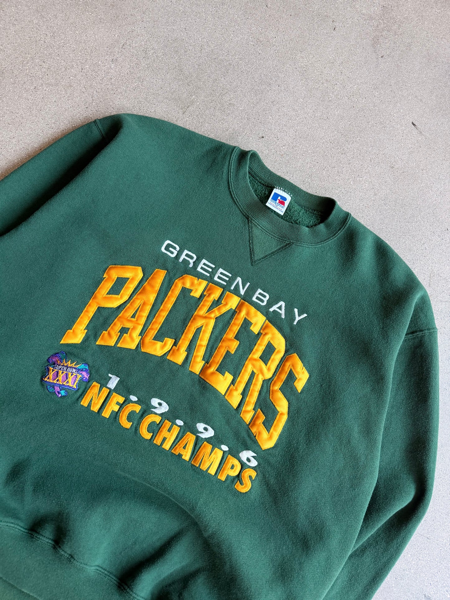 Vintage Packers 1996 Embroidered NFC Champions Crew - XL