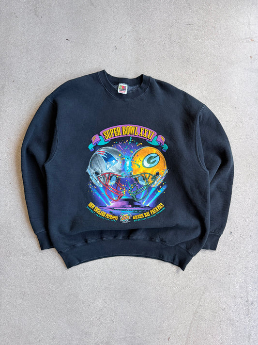 Vintage Superbowl 31 Packers vs Patriots Crewneck - XXL