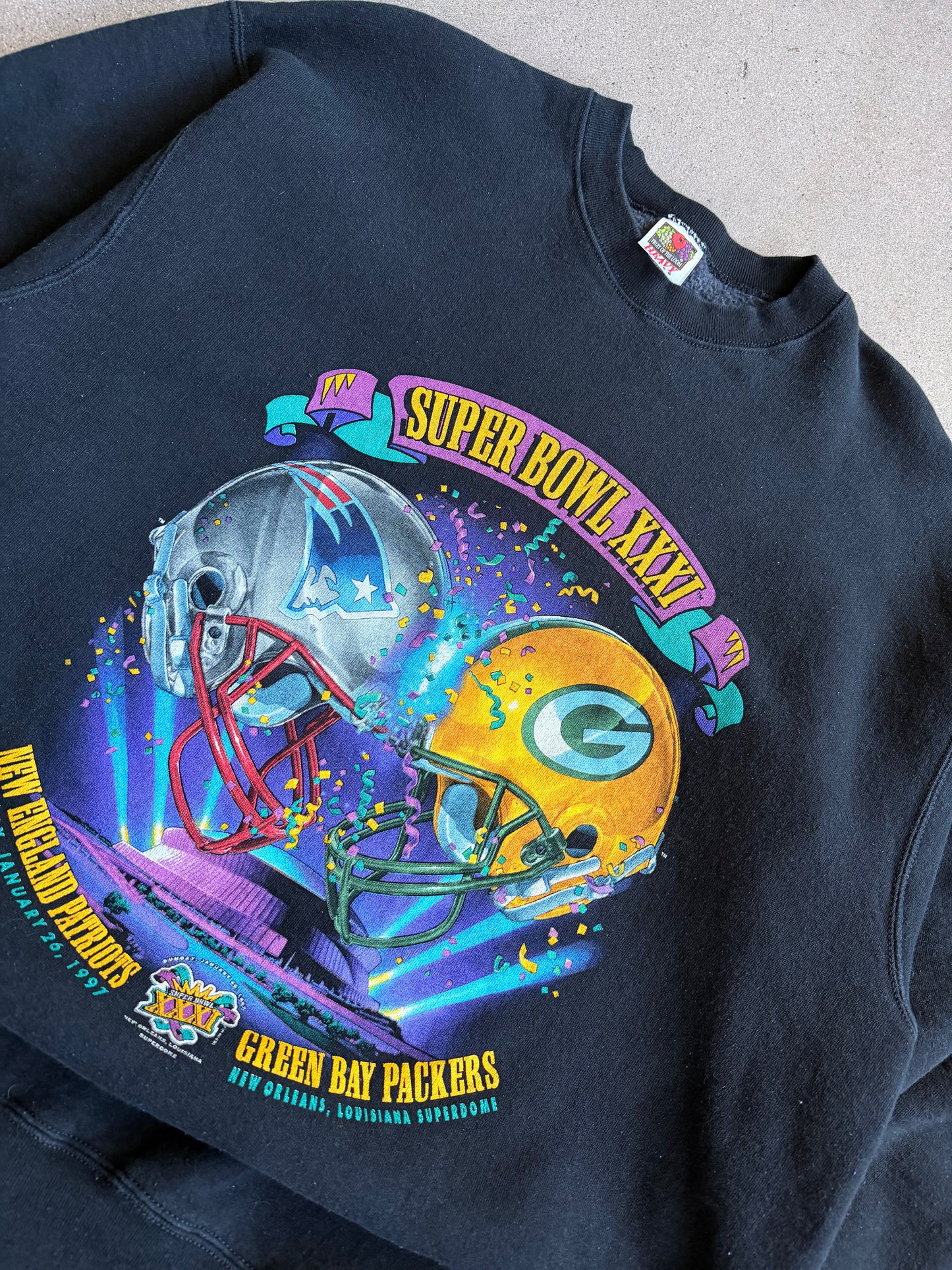 Vintage Superbowl 31 Packers vs Patriots Crewneck - XXL