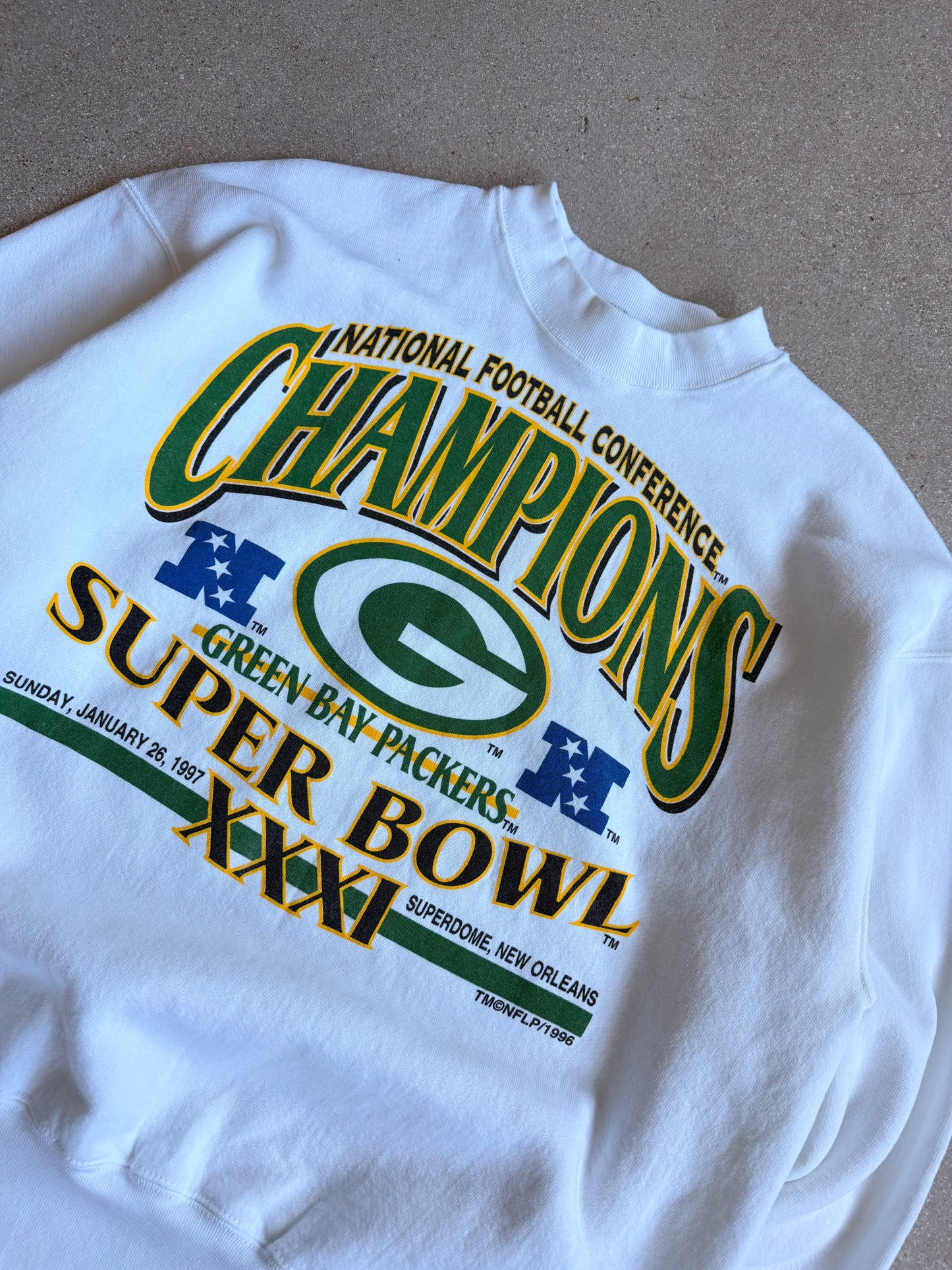 Vintage Packers Superbowl 31 Champions Crewneck - XL