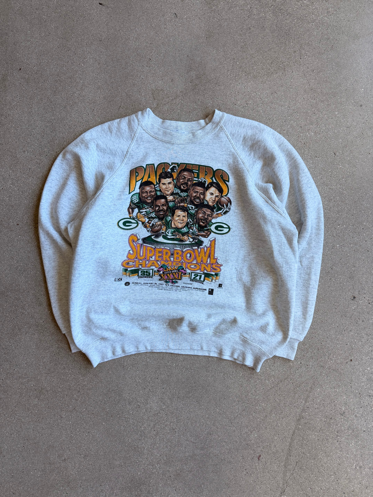 Vintage Super Bowl 31 Caricature Crewneck - XL