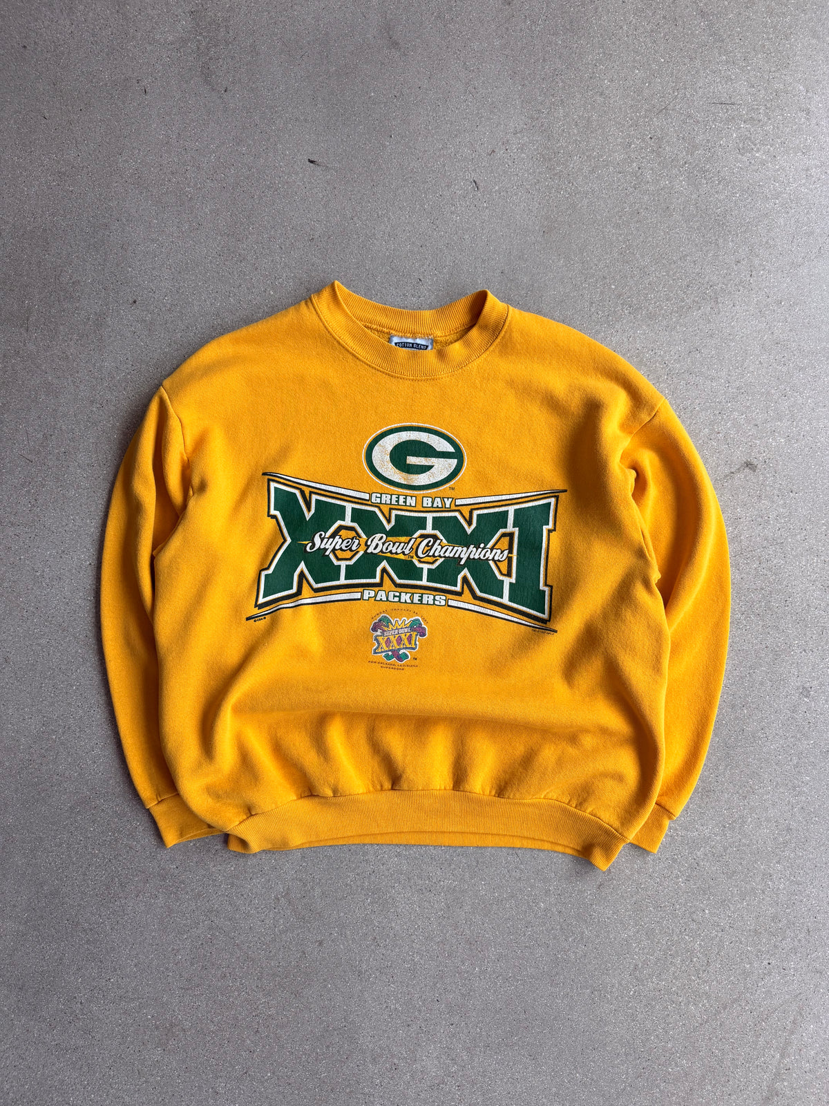 Vintage 1996 Super Bowl Yellow Crewneck - L