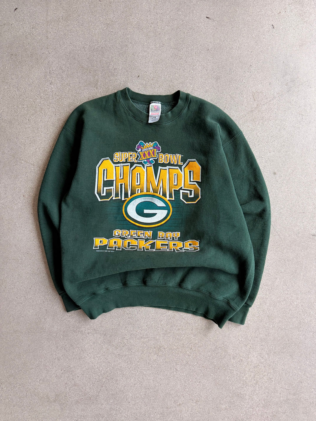 Vintage Packers Super Bowl 31 Champions Heavyweight Crewneck - XL