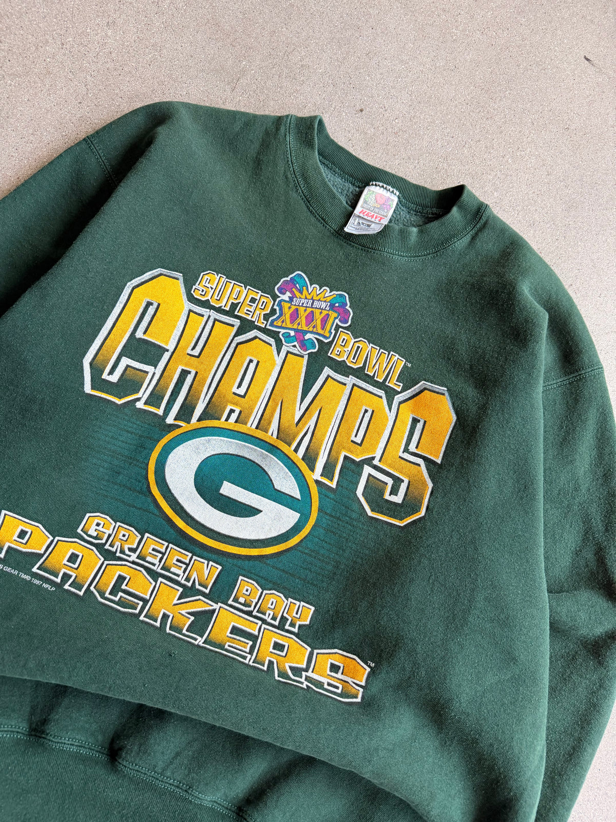 Vintage Packers Super Bowl 31 Champions Heavyweight Crewneck - XL