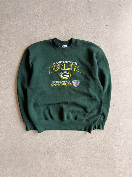 Vintage Packers Super Bowl 31 Champions Embroidered Crewneck - L