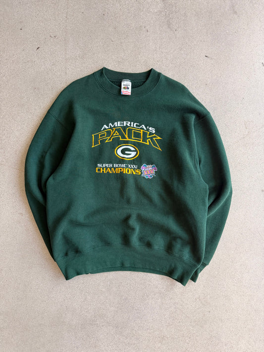 Vintage Packers Super Bowl 31 Embroidered Crewneck - L