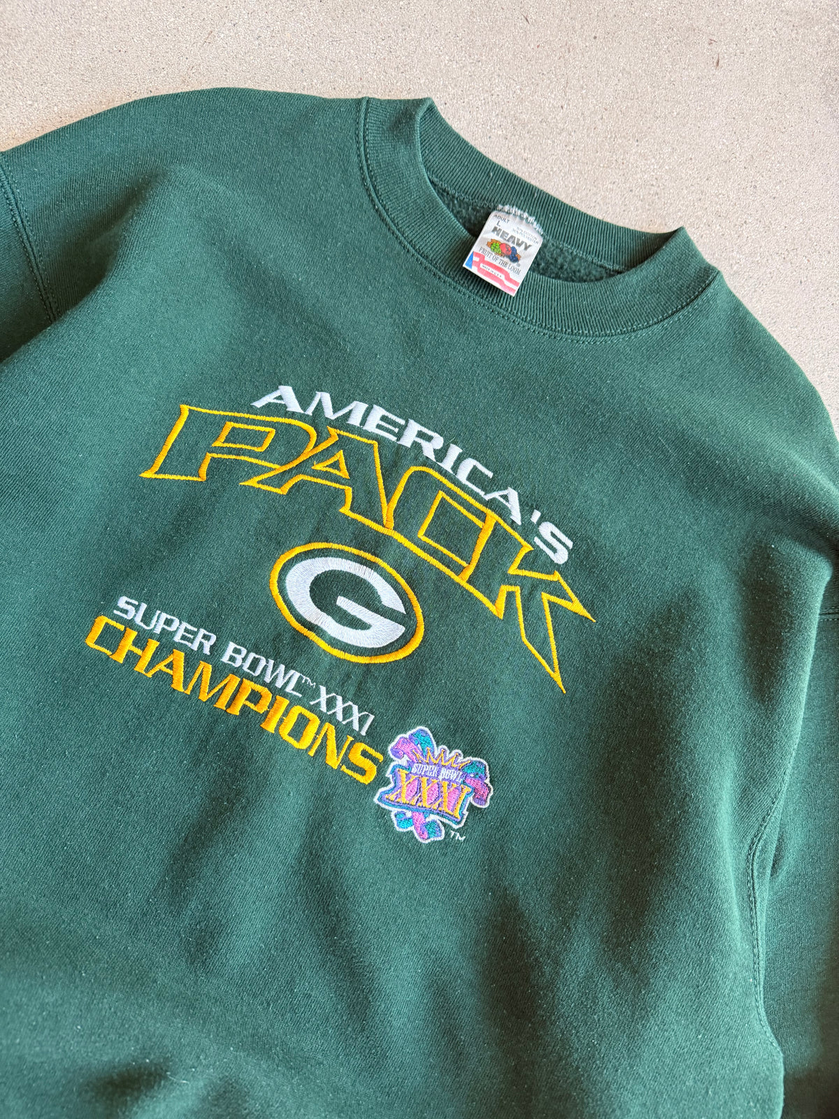 Vintage Packers Super Bowl 31 Embroidered Crewneck - L