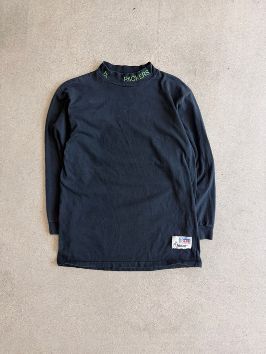 Vintage Black Packer Turtle Neck Undershirt - M/L