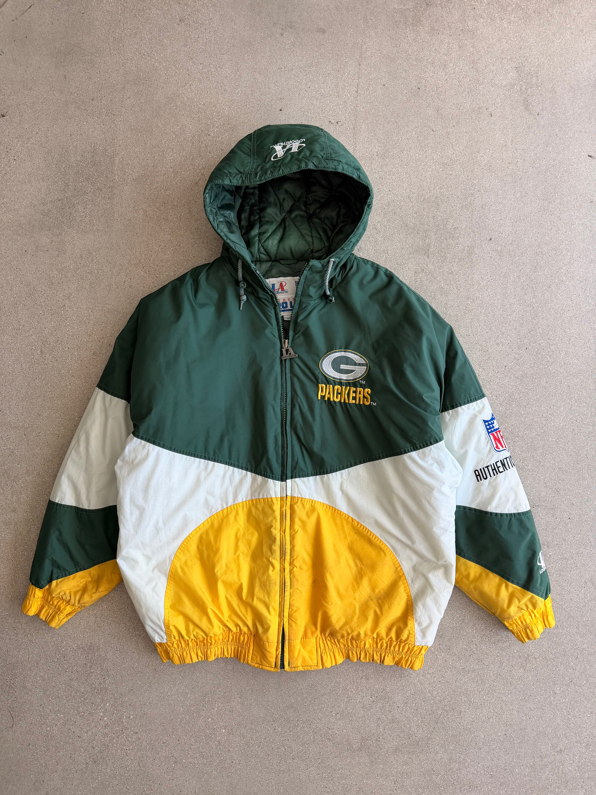 Vintage Packers Logo Athletic Insluated Puffer Jacket - XL/XXL