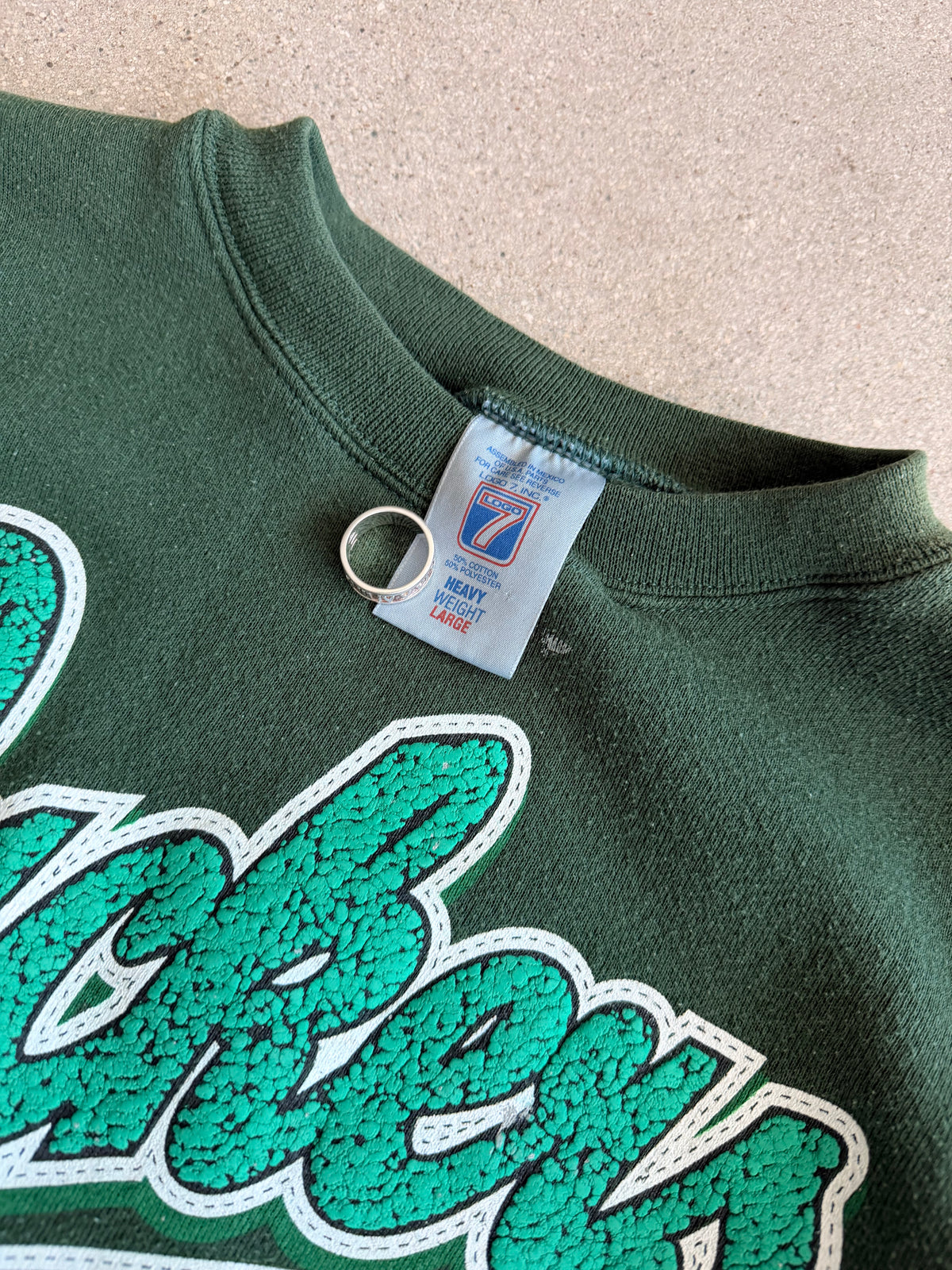 Vintage Thrashed Paint Stained Packer Crewneck - L