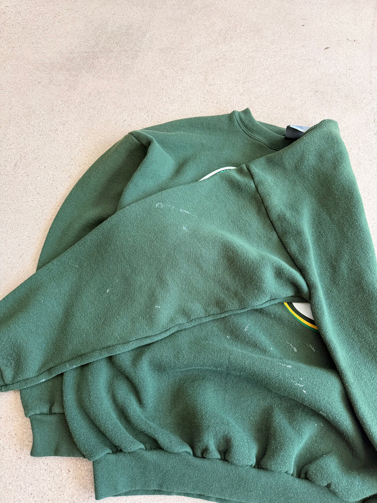 Vintage Thrashed Paint Stained Packer Crewneck - L