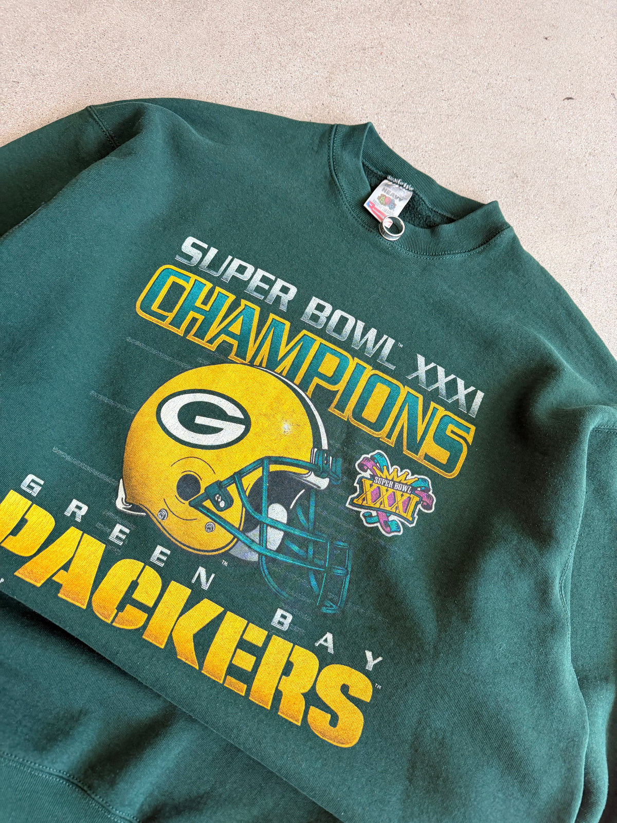 Vintage Packers Super Bowl 31 Champions Crewneck - XXL