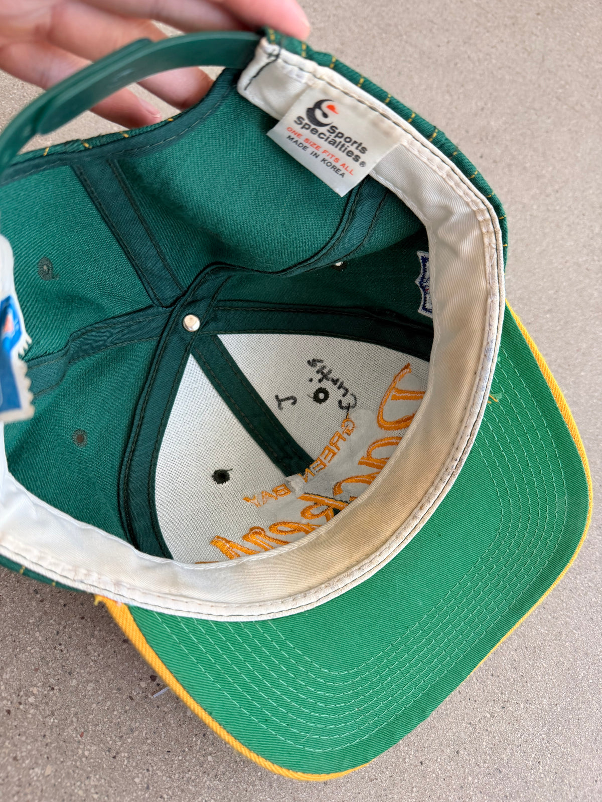 Vintage Packers Sports Specalties Pinstripe Script Snapback Hat