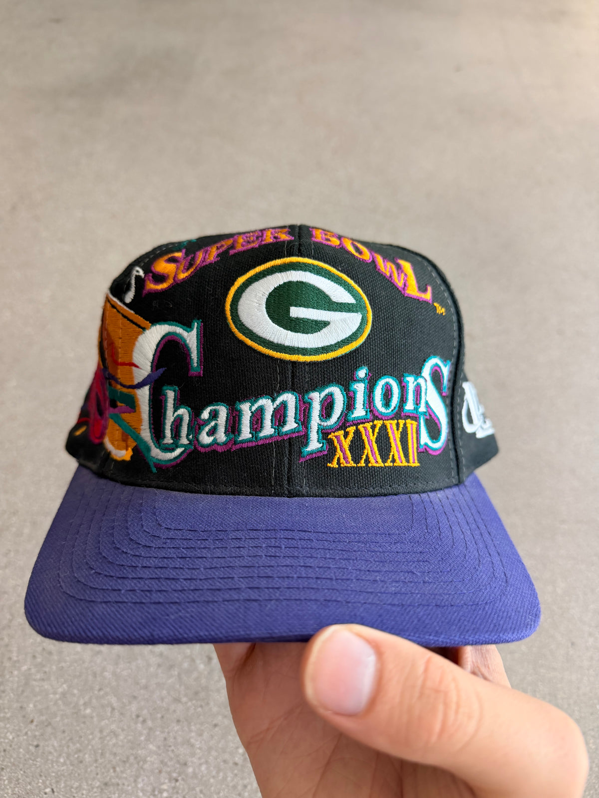 Vintage Packers Logo Athletic Super Bowl 31 Victory Snapback Hat