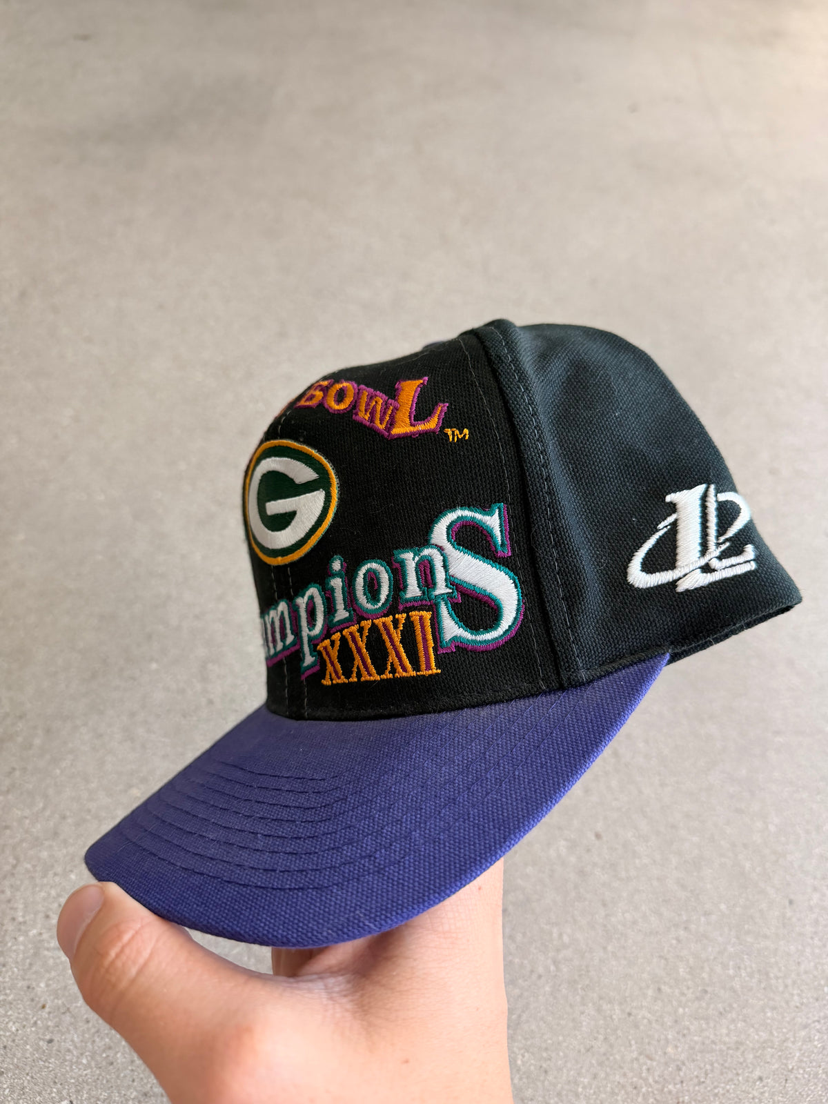 Vintage Packers Logo Athletic Super Bowl 31 Victory Snapback Hat