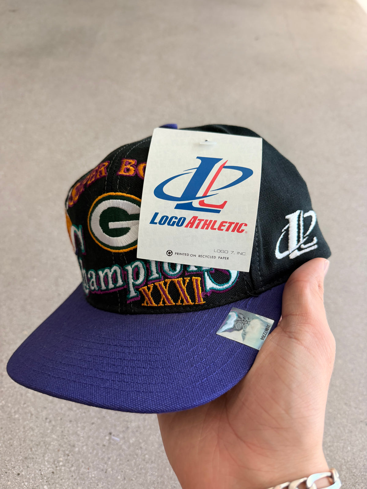 Vintage Packers Logo Athletic Super Bowl 31 Victory Snapback Hat