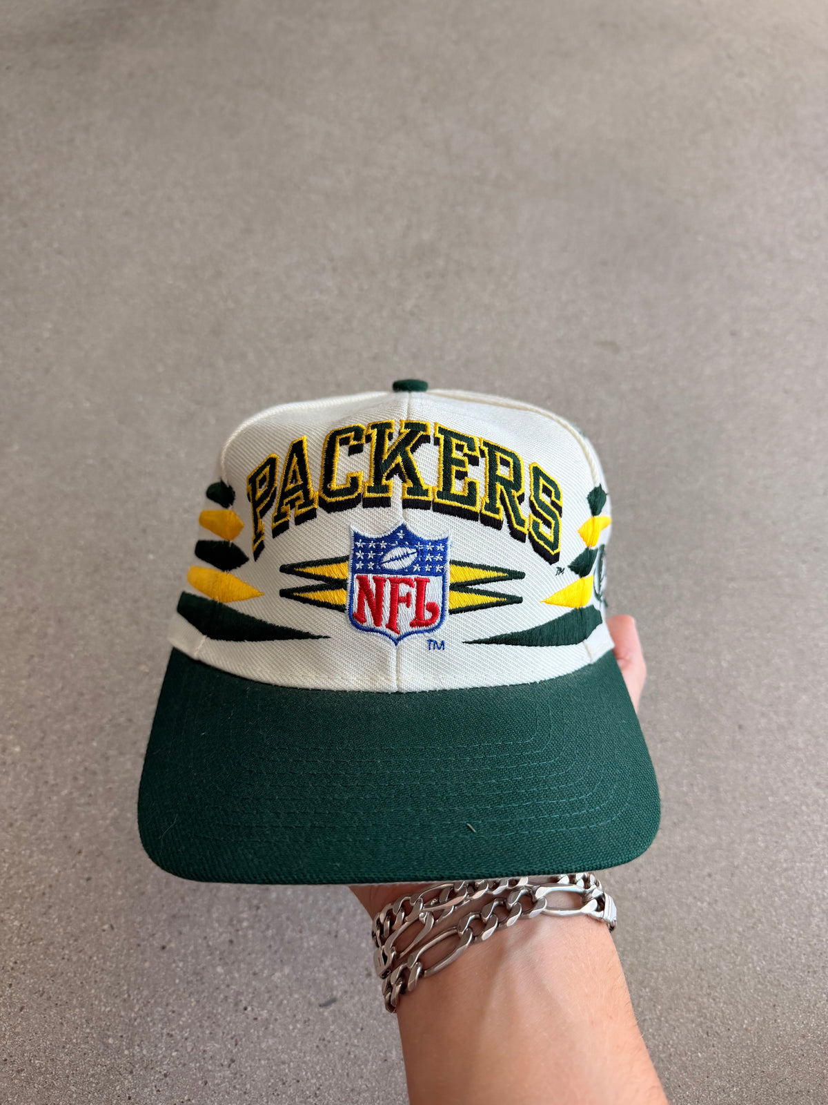 Vintage Packers "Diamond Cut" Logo Athletic Snap Back Hat