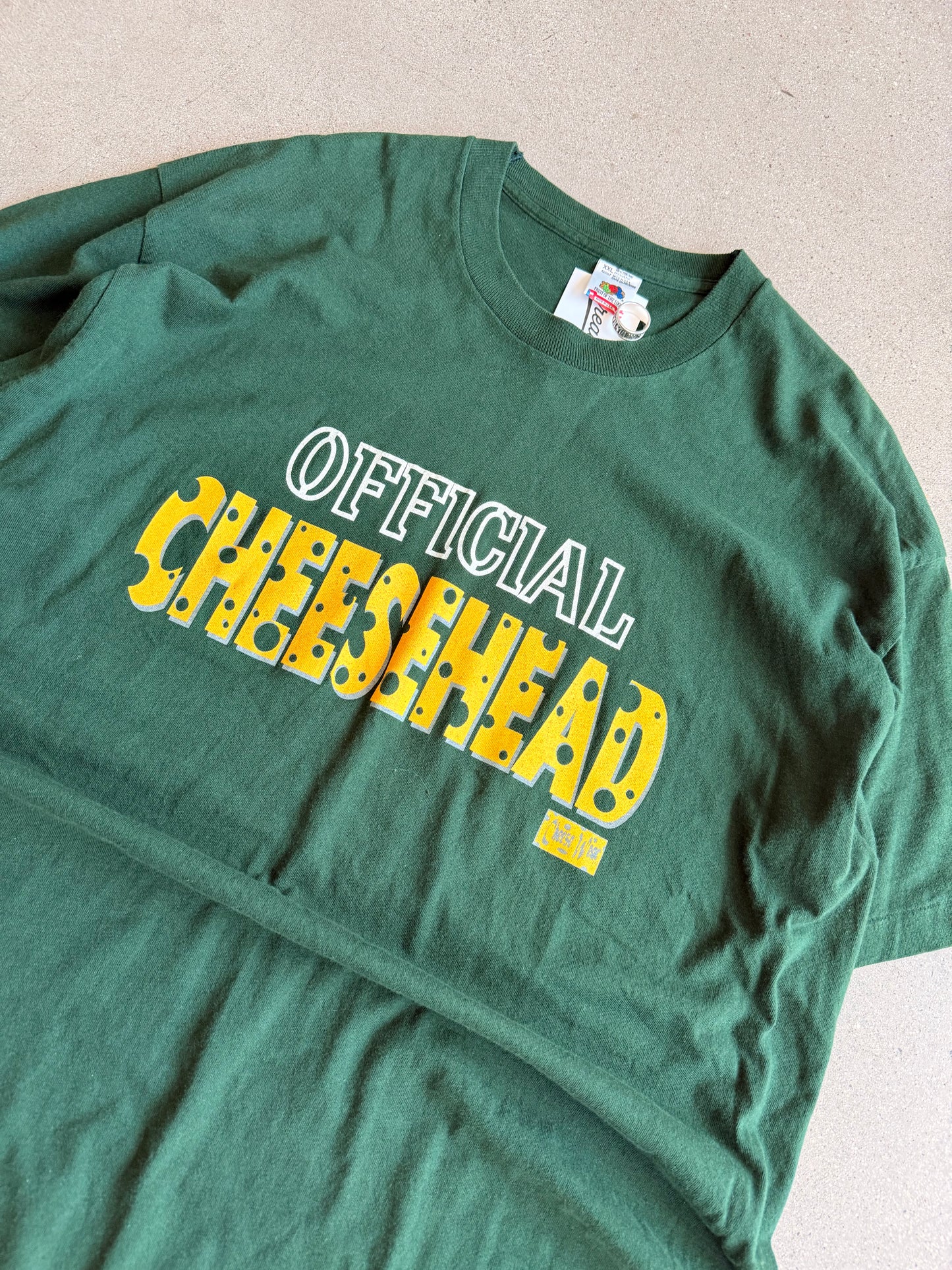 Vintage "Offical Cheesehead" Packer Tee - XXL