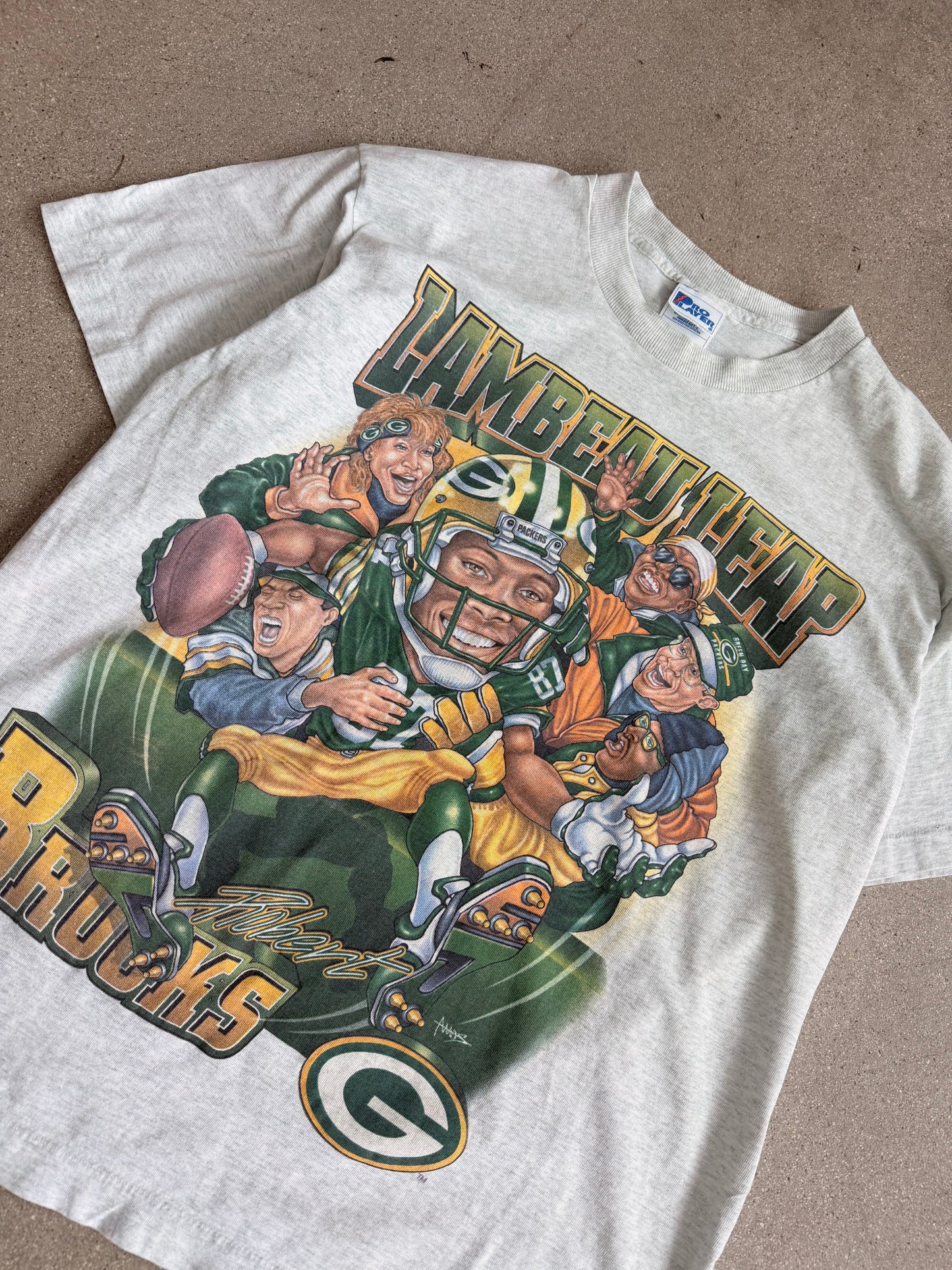 Vintage Packers Lambeau Leap Robert Brooks Caricature Tee - L