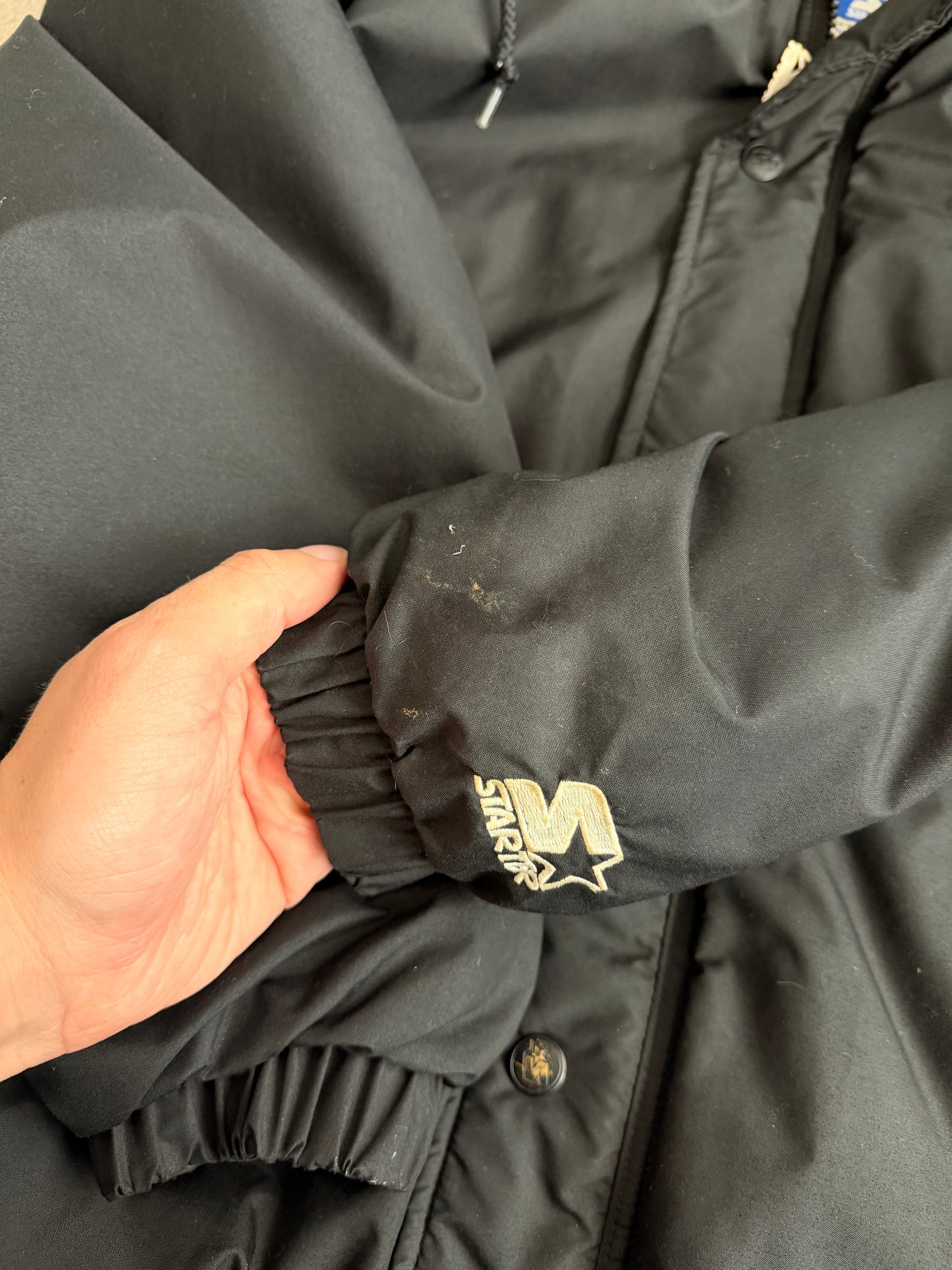 Vintage Packers Black Starter Puffer Jacket - L