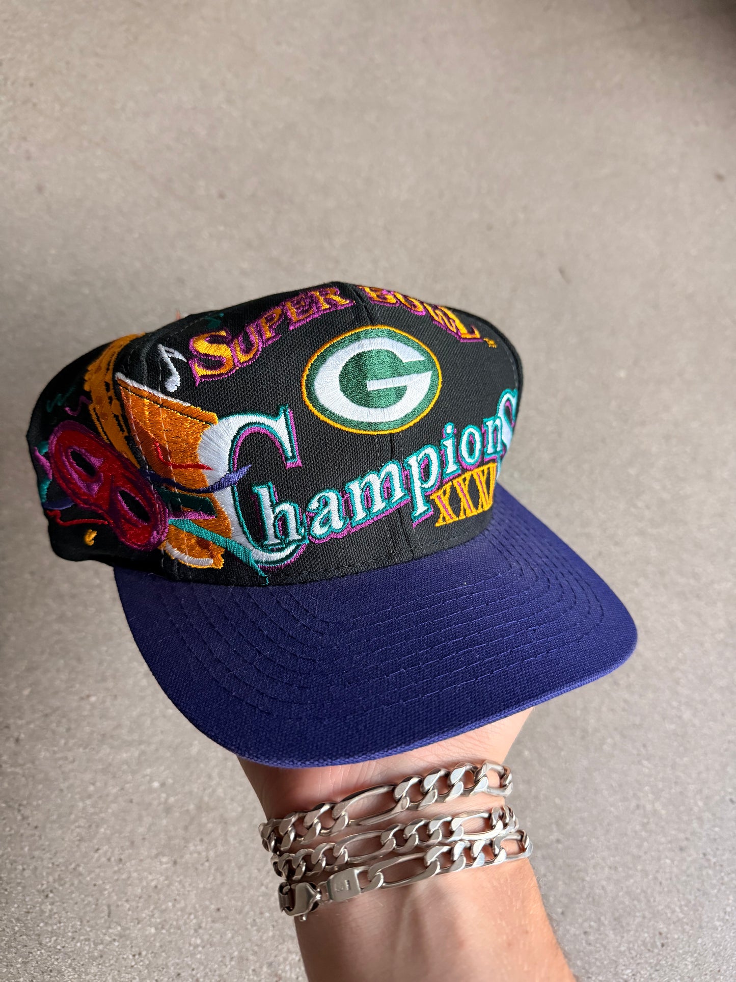 Vintage Packers Superbowl 31 Victory Snapback Hat