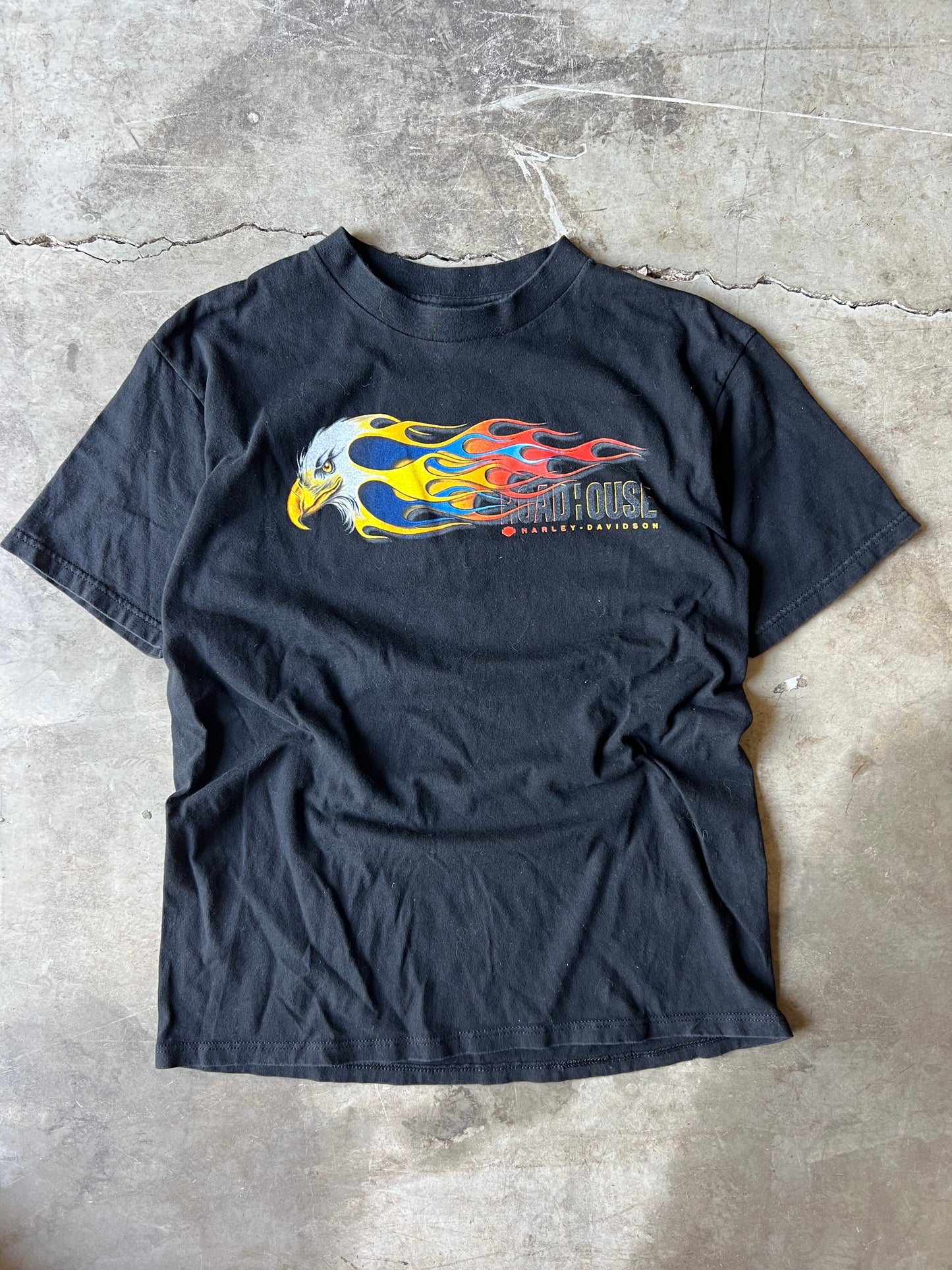 Vintage Harley Davidson Flame Tee - L