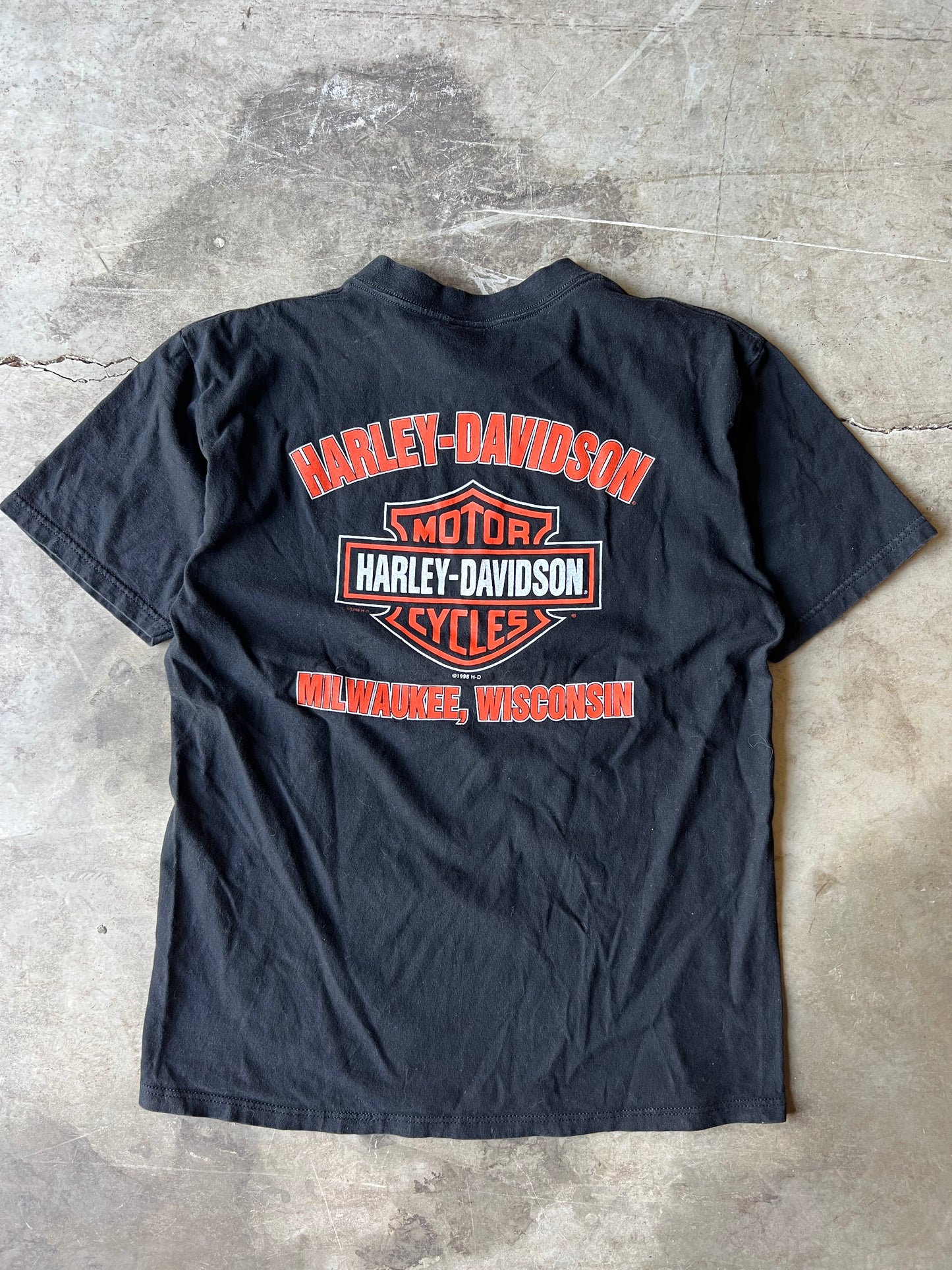 Vintage Harley Davidson Flame Tee - L