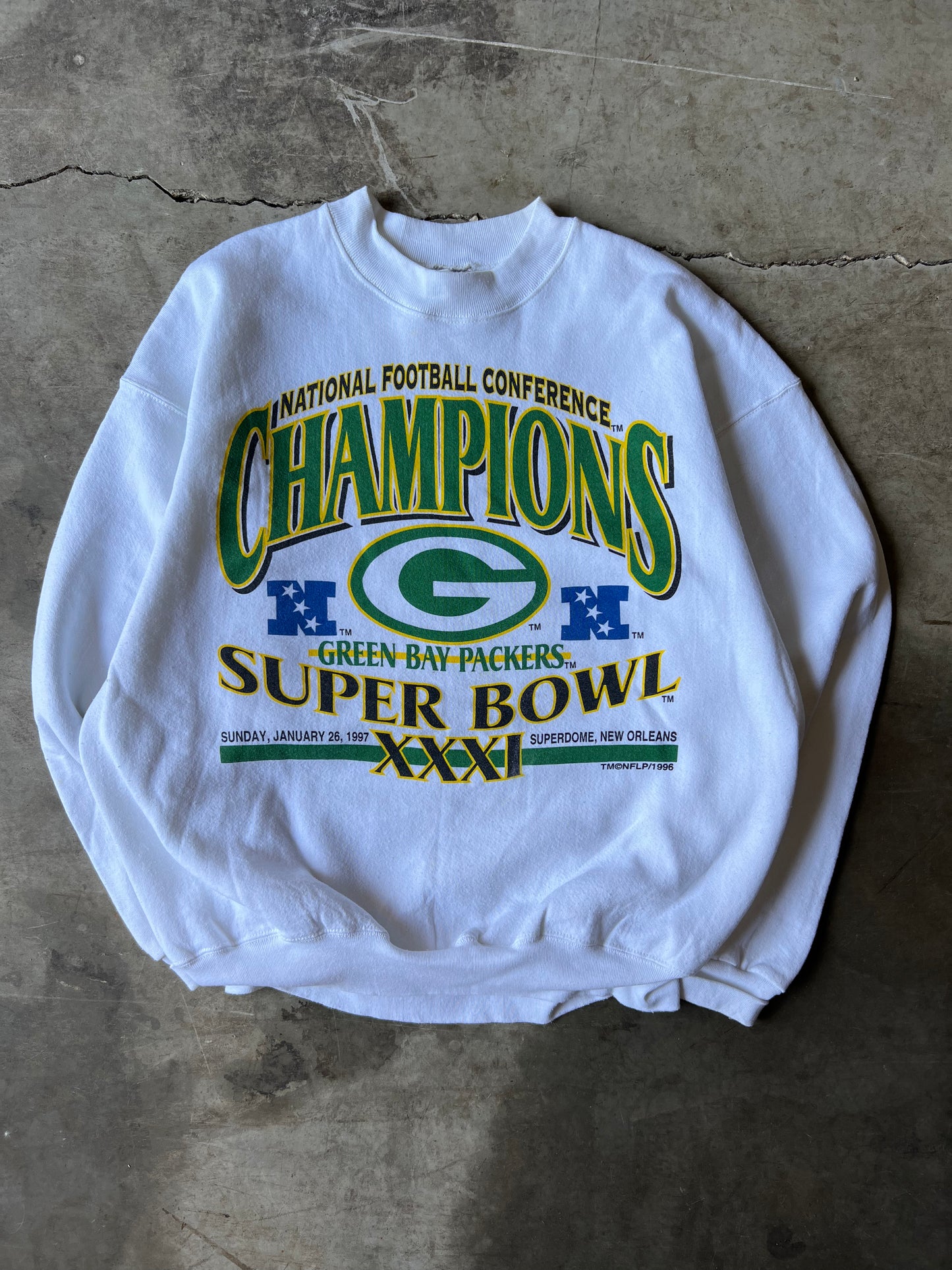 Vintage Green Bay Packers '96 Super Bowl Crew - XL
