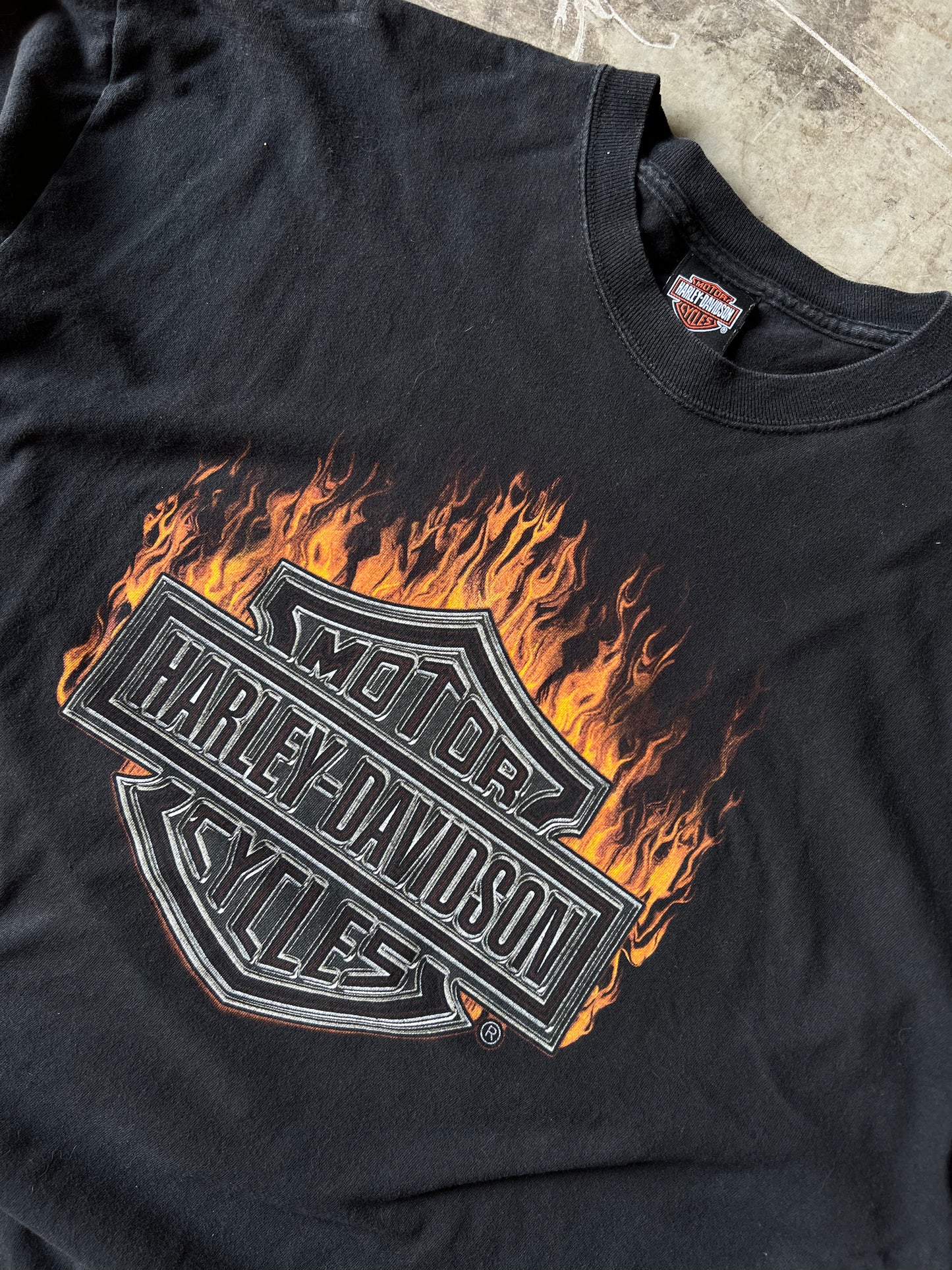Vintage Harley Davidson Flaming Logo - XXL