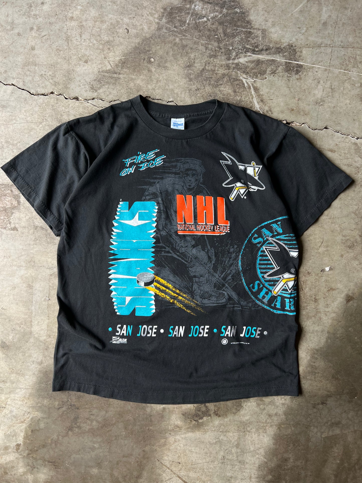 VIntage Salem San Jose Sharks NHL Tee - XL